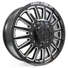 Load image into Gallery viewer, A1102282A9P10516 - Arena Dually Rival Front 22X8.25 10X225 105mm Gloss Black And Milled - Arena Wheels Canada