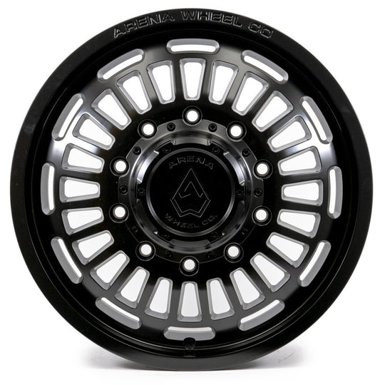 A115208293P10501 - Arena Dually Tactic Front 20X8.25 8X210 105mm Satin Black - Arena Wheels Canada