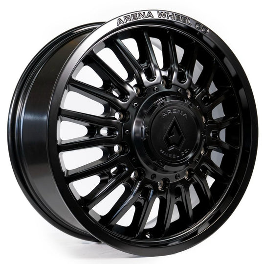 A113228293P10501 - Arena Dually Thunder Front 22X8.25 8X210 105mm Satin Black - Arena Wheels Canada