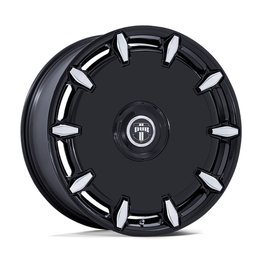 DC271BE24902015 - DUB DC271 Cheef 24X9 5X120 / 5X115 15mm Gloss Black Milled - DUB Wheels Canada