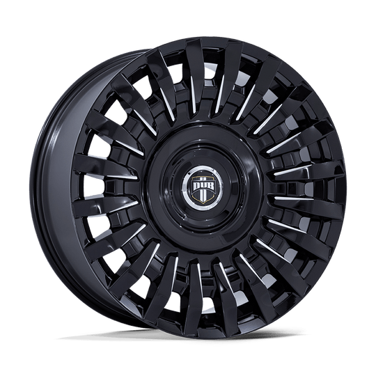 DC272BE24902038 - DUB DC272 Honcho 24X9 5X120 / 5X115 38mm Gloss Black Milled - DUB Wheels Canada