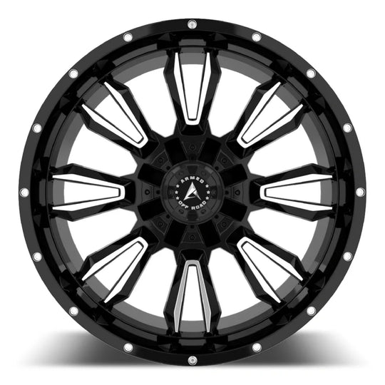 A161-2010-38-134 - Armed OffRoad Dagger 20X10 8X170 ET -24mm Gloss Black Machined - Armed OffRoad Wheels Canada