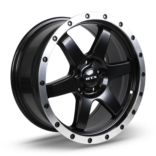 83014 - RTX Dakar 17X8 5X114.3 35mm Satin Black Machined Edge Lip - RTX Wheels Canada