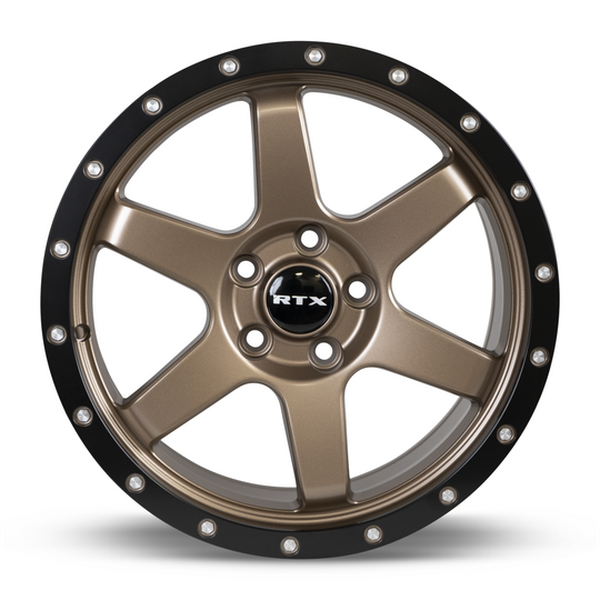 83015 - RTX Dakar 17X8 5X114.3 35mm Satin Bronze Black Edge Lip - RTX Wheels Canada