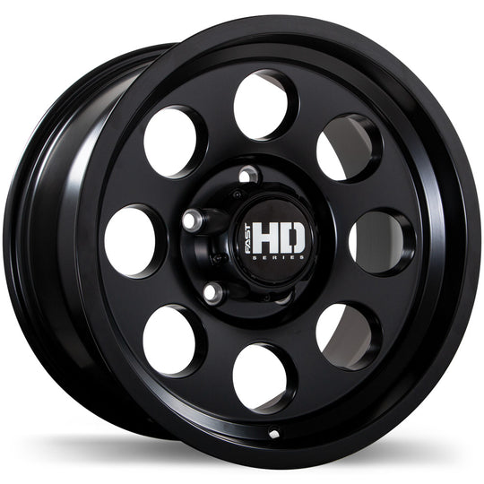 F236-1680-65BT+00C871 - Fast HD Detour 16X8 5X114.3 0mm Satin Black - Fast HD Wheels Canada