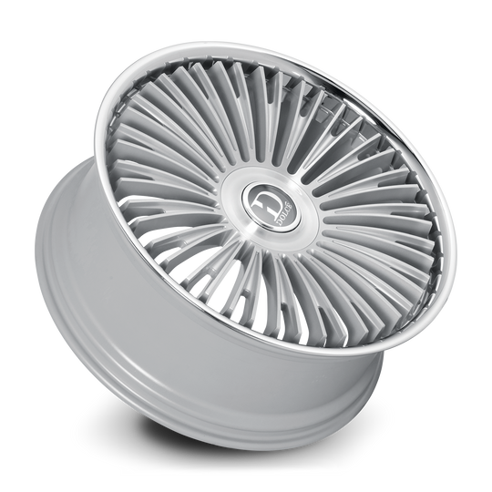 RAZZO-229536GSBF18 - Dolce Razzo 22X9.5 6X135 18mm Glossy Sliver Brush Face Stainless Lip - Dolce Wheels Canada