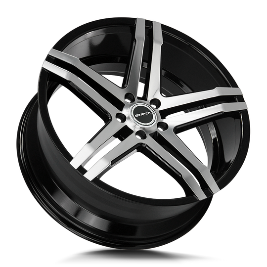 S40251440GBM - Strada S40 Domani 22X8.5 5x114.3 40mm Gloss Black Machined - Strada Wheels Canada