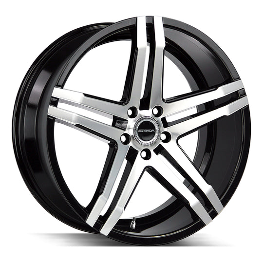 S40051515GBM - Strada S40 Domani 20X8.5 5x115 15mm Gloss Black Machined - Strada Wheels Canada