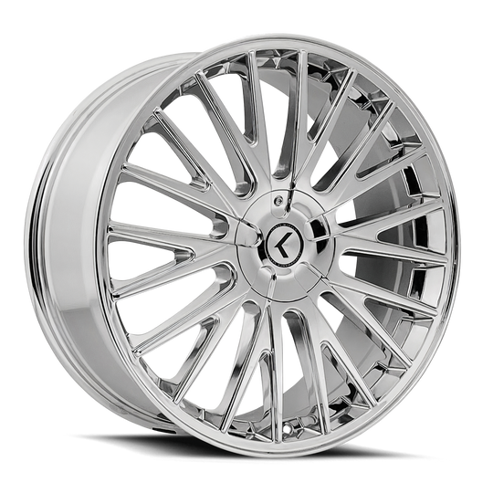 KR185-7809C38 - Kraze Double Down 17X8 5X120 / 5X112 38mm Chrome - Kraze Wheels Canada