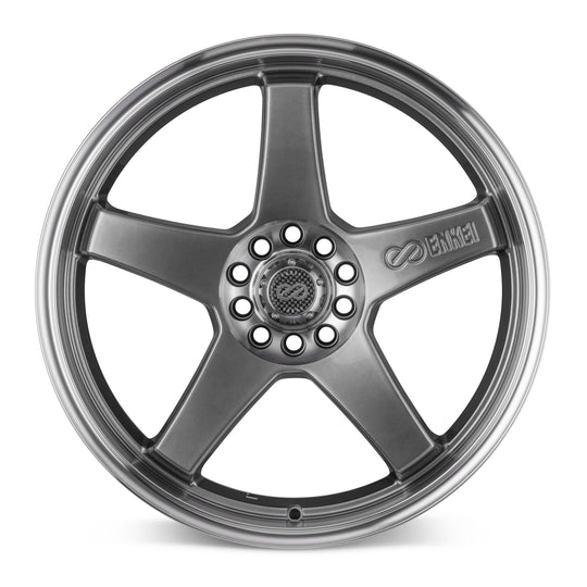 446-875-0245HB - Enkei EV5 18X7.5 5X114.3 / 5X100 45mm Hyper Black With Machined Lip - Enkei Wheels Canada