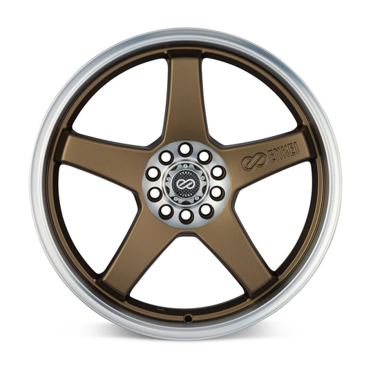 446-875-0245ZP - Enkei EV5 18X7.5 5X100 / 5X114.3 45mm Matte Bronze With Machined Lip - Enkei Wheels Canada