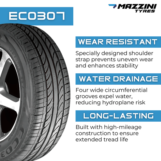 MZ1855515E3 185/55R15 Mazzini Eco307 82V Mazzini Tires Canada