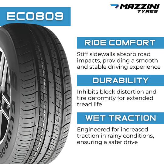 MZ1856515EK 185/65R15 Mazzini Eco809 88H Mazzini Tires Canada
