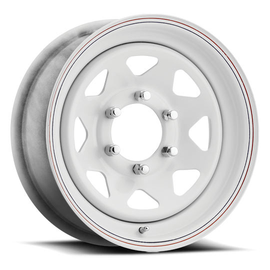 1621113564 - Carlstar Eight Spoke 16X6 6X139.7 ET 0mm White - Carlstar Wheels Canada