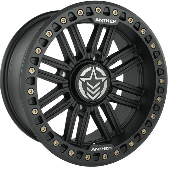 B754157045043 - Anthem Equalizer Beadlock UTV 15X7 4X156 13mm Satin Black - Anthem Wheels Canada