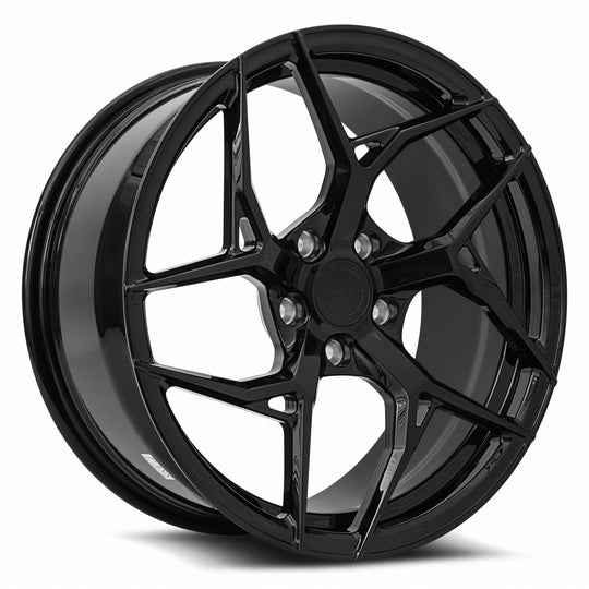 FF10198552038R - MRR Forged F10 19X8.5 5X120 38MM Gloss Black For Corvette C8 Use Rear FF1020A152048L - MRR Wheels Canada