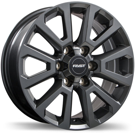 F245-1875-83MN+30C842 - Fast Wheels Storm II 18X7.5 6X139.7 ET 30MM Gloss Gunmetal - Fast Wheels Wheels Canada