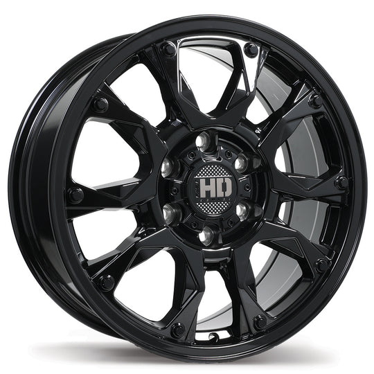 F269-1880-83BN+24C842 - Fast HD Tactical 18X8 6X139.7 ET 24MM Gloss Black - Fast HD Wheels Canada