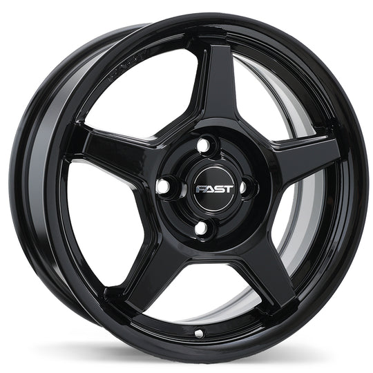 F272-1560-49BN+40C561 - Fast Wheels Flair 15X6 4X100 ET 40MM Gloss Black - Fast Wheels Wheels Canada
