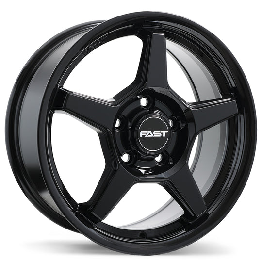 F272Y-1770-65BN+40R641 - Fast Wheels Flair 17X7.0 5X114.3 ET 40mm Gloss Black - Fast Wheels Wheels Canada
