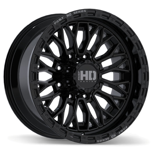 F276-2000-70BH+00C251 - Fast HD Muramasa 20X10.0 8X170 ET 0mm Gloss Black with Grey Milling - Fast HD Wheels Canada