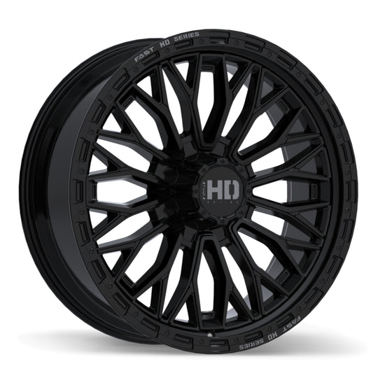 F276A-2495-70BH+35C251 - Fast HD Muramasa 24X9.5 8X170 ET 35mm Gloss Black with Grey Milling - Fast HD Wheels Canada