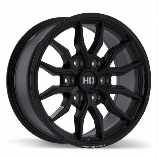 F279-1780-83BT+24C061 - Fast HD Grit 17X8 6X139.7 ET 24mm Satin Black with Milling - Fast HD Wheels Canada