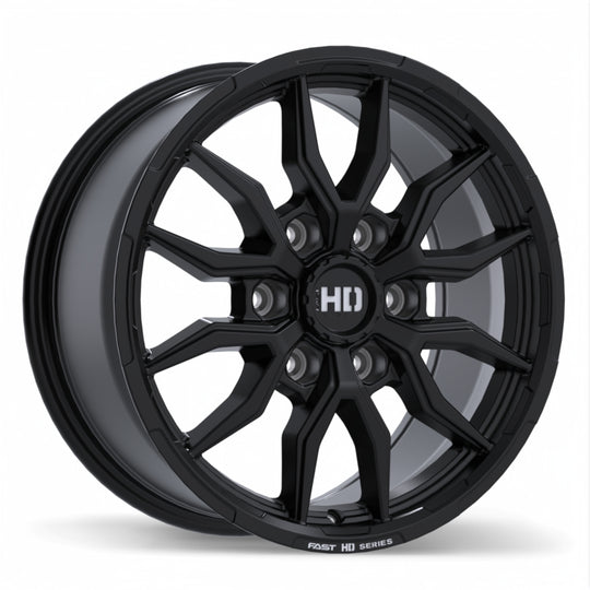 F279-1780-83BT+45C951 - Fast HD Grit 17X8 6X139.7 ET 45mm Satin Black with Milling - Fast HD Wheels Canada
