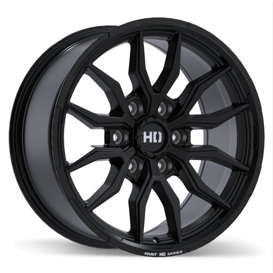 F279-1885-83BT+20C061 - Fast HD Grit 18X8.5 6X139.7 ET 20mm Satin Black with Milling - Fast HD Wheels Canada