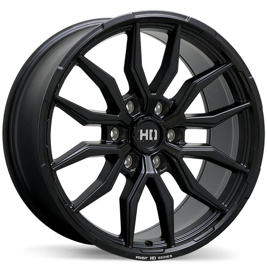 F279-2090-83BT+50C951 - Fast HD Grit 20X9 6X139.7 ET 50mm Satin Black with Milling - Fast HD Wheels Canada