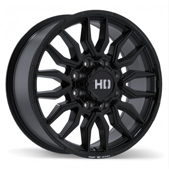 F279-2085-82BT+54C211 - Fast HD Grit 20X8.5 8X165.1 ET 54mm Satin Black with Milling - Fast HD Wheels Canada