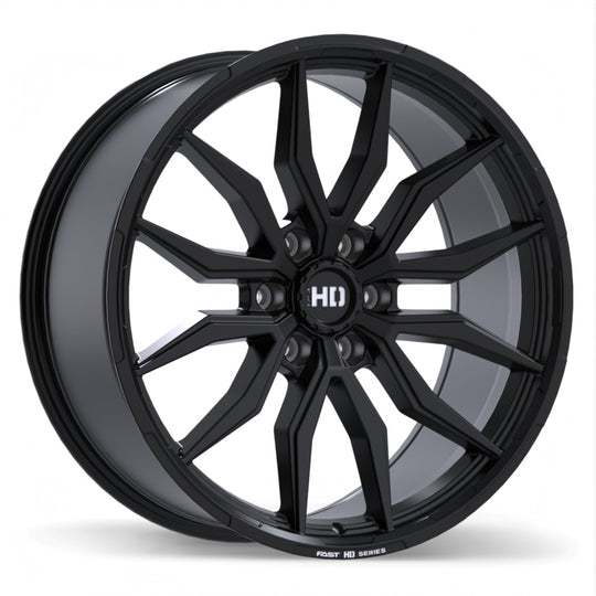 F279-2295-83BT+20C951 - Fast HD Grit 22X9.5 6X139.7 ET 20mm Satin Black with Milling - Fast HD Wheels Canada
