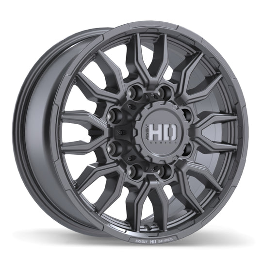 F279-1775-98MT+44C244 - Fast HD Grit 17X7.5 8X180 ET 44mm Satin Gunmetal with Milling - Fast HD Wheels Canada