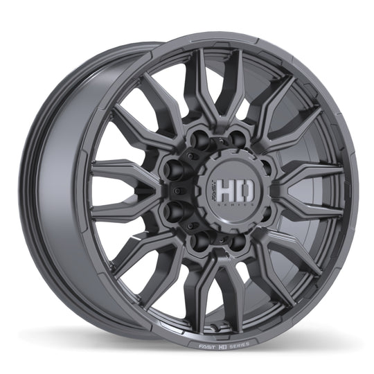 F279-1885-82MT+33C167 - Fast HD Grit 18X8.5 8X165.1 ET 33mm Satin Gunmetal with Milling - Fast HD Wheels Canada