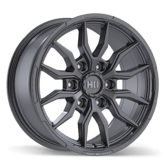 F279-1780-83MT+24C780 - Fast HD Grit 17X8 6X139.7 ET 24mm Satin Gunmetal with Milling - Fast HD Wheels Canada