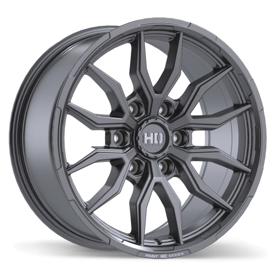 F279-1885-83MT+20C780 - Fast HD Grit 18X8.5 6X139.7 ET 20mm Satin Gunmetal with Milling - Fast HD Wheels Canada