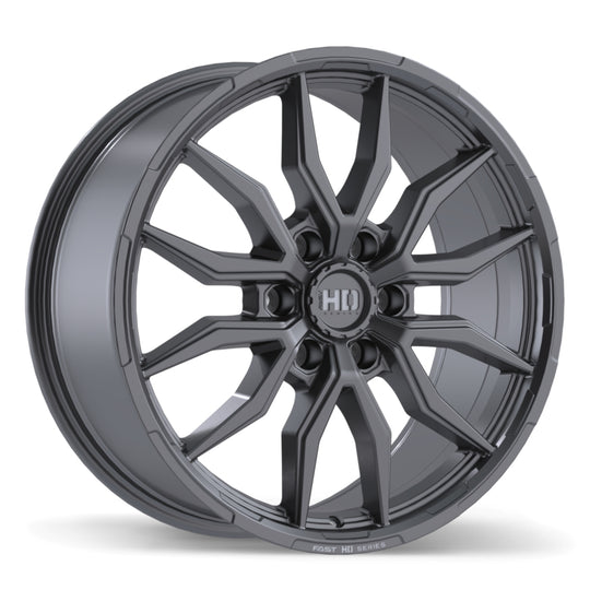 F279-2090-36MT+44C871 - Fast HD Grit 20X9 6X135 ET 44mm Satin Gunmetal with Milling - Fast HD Wheels Canada