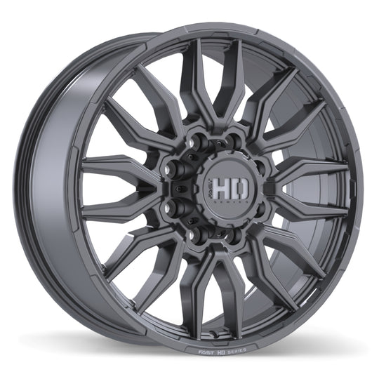F279-2085-98MT+47C244 - Fast HD Grit 20X8.5 8X180 ET 47mm Satin Gunmetal with Milling - Fast HD Wheels Canada