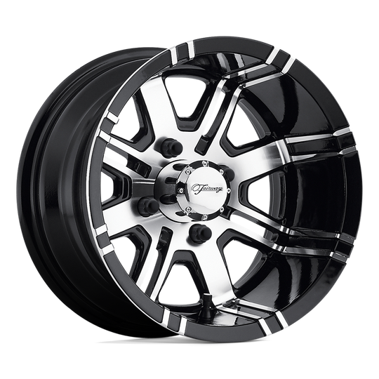 FA-119-M - Fairway Alloys FA119 Aggressor 12X7 4X101.6 -40 mm Machined Gloss Black - Fairway Alloys Wheels Canada