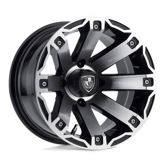 FA-143-M - Fairway Alloys FA143 Rage 12X7 4X101.6 -47 mm Machined Gloss Black - Fairway Alloys Wheels Canada