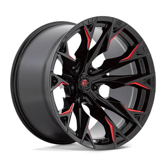 D82322207547 - Fuel Off-Road D823 Flame 22X12 5X127 -44 mm Gloss Black Milled With Candy Red - Fuel Off-Road Wheels Canada