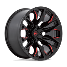 Load image into Gallery viewer, D82320008947 - Fuel Off-Road D823 Flame 20X10 6X135 -18 mm Gloss Black Milled With Candy Red - Fuel Off-Road Wheels Canada