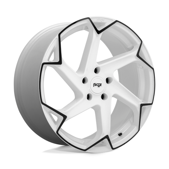 M257209021+35 - Niche M257 Flash 20X9 5X120  35mm Gloss White With Black - Niche Wheels Canada