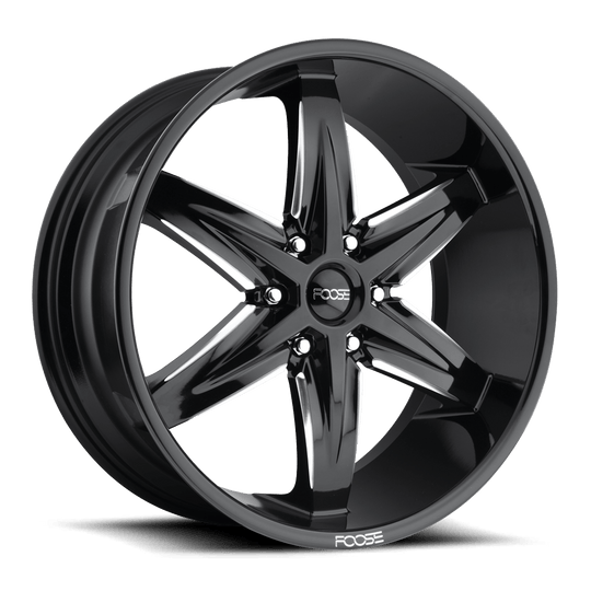 F162229589+30 - Foose F162 Slider 22X9.5 6X135  30mm Gloss Black Milled - Foose Wheels Canada