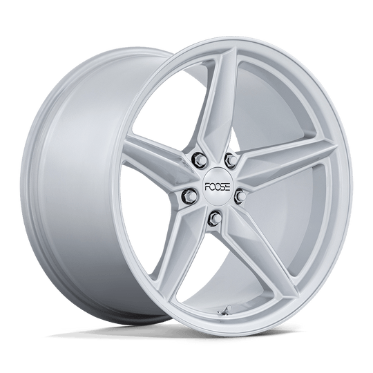 F174191166+50 - Foose F174 CF8 19X11 5X114.3  50mm Gloss Silver - Foose Wheels Canada