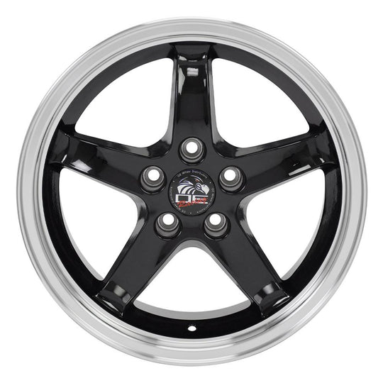FR04B-D17090-5450-24BM - OE Wheels Replica FR04B 17X9 5X114.3 ET24mm Black with Machined Lip - OE Wheels Wheels Canada