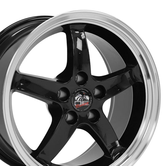 FR04B-D17090-5450-24BM - OE Wheels Replica FR04B 17X9 5X114.3 ET24mm Black with Machined Lip - OE Wheels Wheels Canada