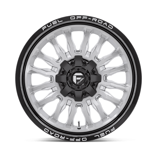 D79820908250 - Fuel Off-Road D798 Arc 20X9 8X165.1 1mm Silver Brushed Face With Milled Black Lip - Fuel Off-Road Wheels Canada