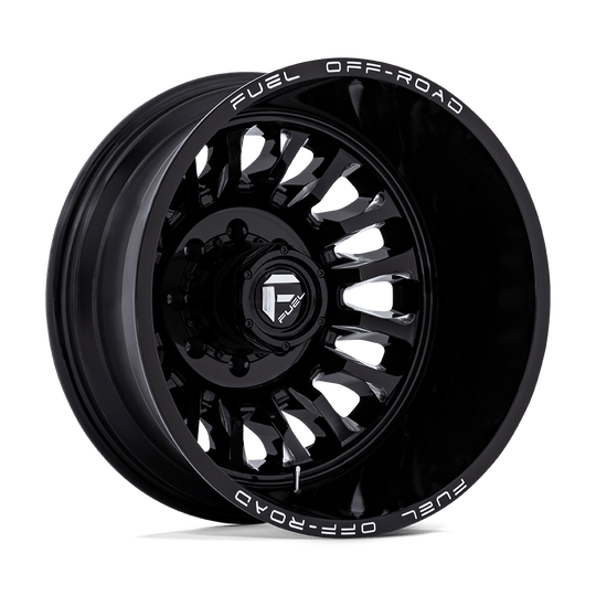 D86822829245 - Fuel Off-Road D868 Arc Dually 22X8.25 8X200 ET -227mm Gloss Black Milled - Fuel Off-Road Wheels Canada