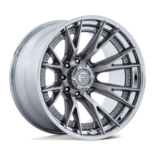 FC402AP22128044N - Fuel Off-Road FC402 Catalyst 22X12 8X165.1 ET -44mm Platinum with Chrome Lip - Fuel Off-Road Wheels Canada